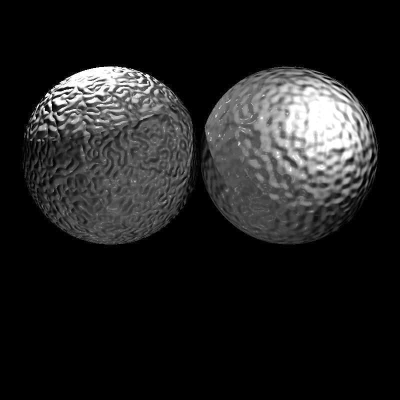 Spheres with Bump Mapping Based on Noise