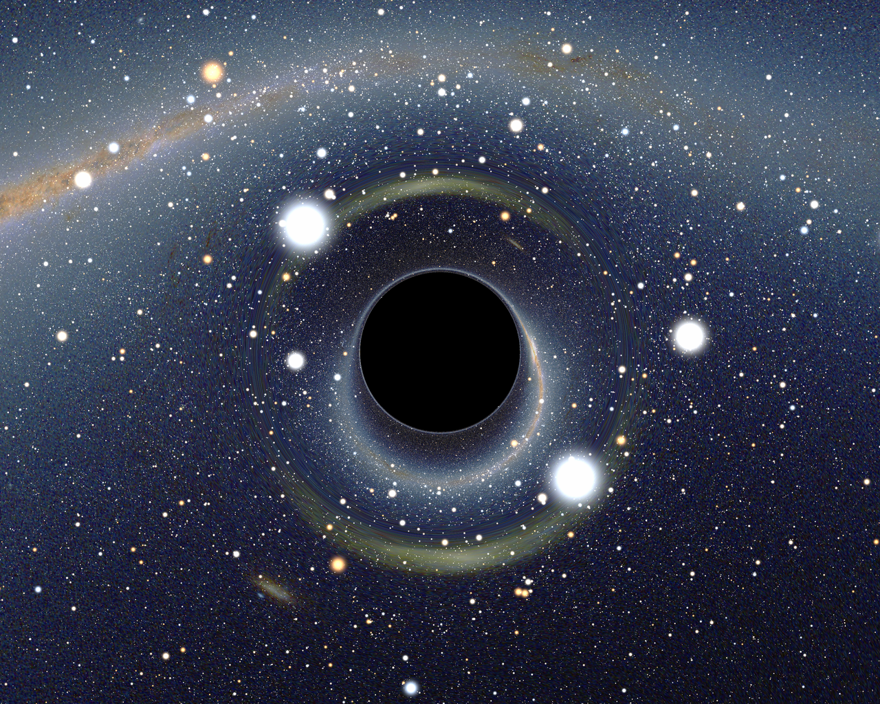 Another Black Hole under Environment Light (This Time Starry Space)