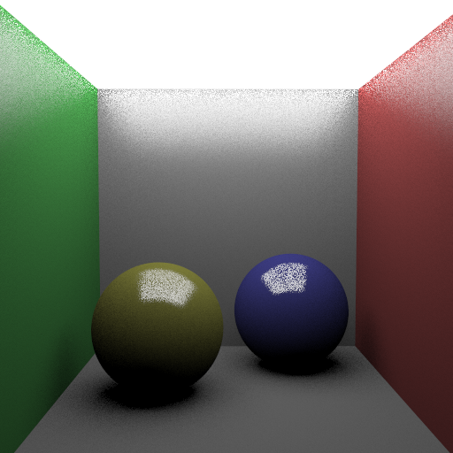 Cornellbox with glossy spheres and ceiling light