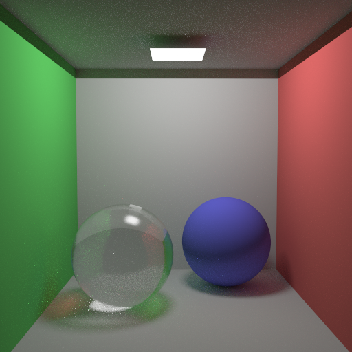 Cornellbox with glass with path tracing (400 samples)