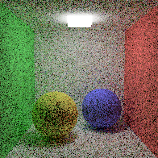 Cornellbox with prism light with importance sampled path tracing (100 samples)