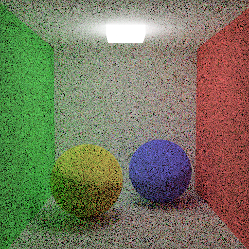 Cornellbox with prism light with Russian Roulette’d path tracing (100 samples)