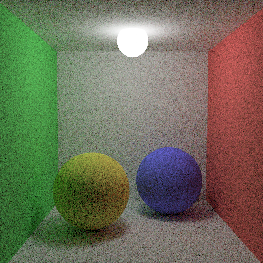 Cornellbox with sphere object light and importance sampled